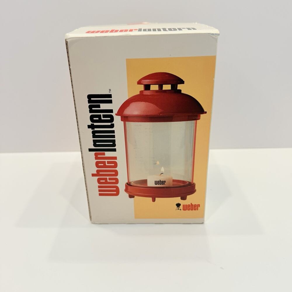 Vintage Lars Weber Red Rain Proof Candle Lantern Lars Sweden Original Box (HG01)